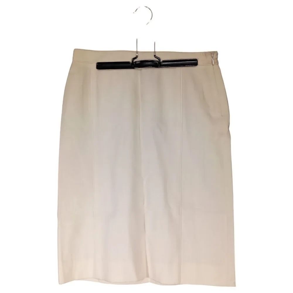 Tory Burch Pencil Skirt Womens 6 Wool Ivory Cream Knee-Length